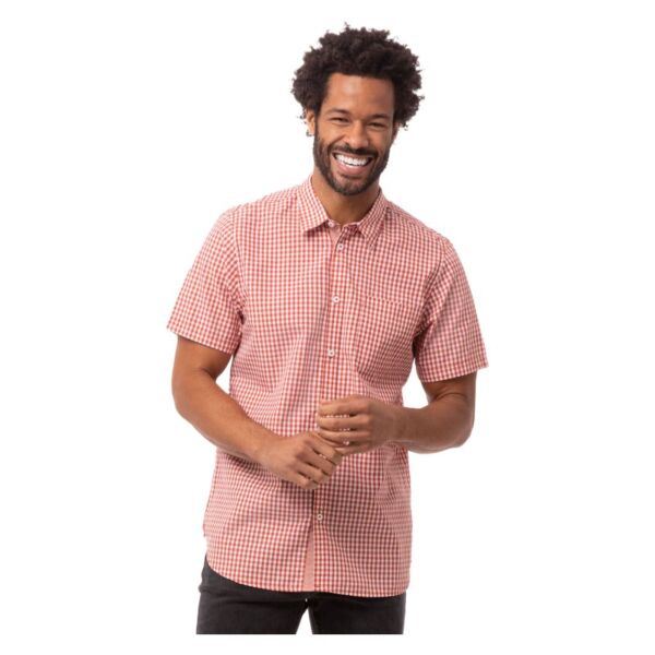 Mens Modern Gingham Short Sleeve Dress Shirt Thumbnail