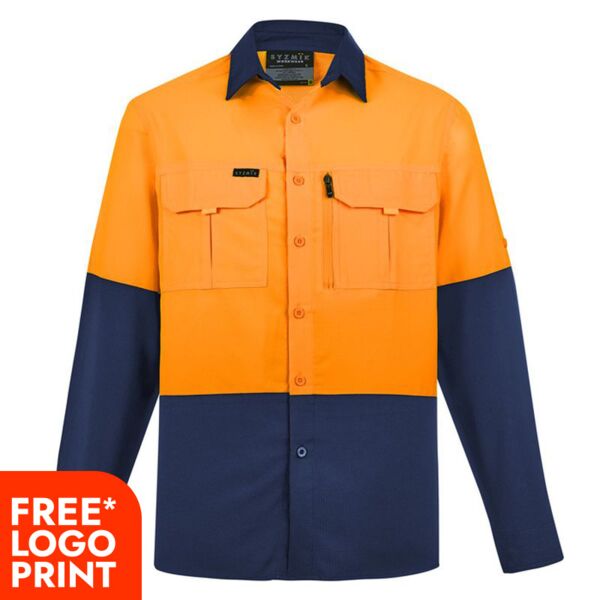 Mens Hi Vis Outdoor Long Sleeve Shirt Thumbnail