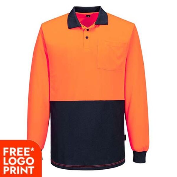 Hi Vis Contrast Class D Polo Shirt Long Sleeve Thumbnail