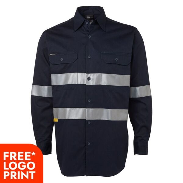 Mens Hi Vis Long Sleeve (D+N) 190G Shirt Thumbnail