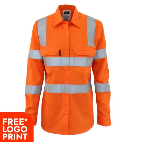 Womens HiVis L/W Cotton VIC Rail CSR Shirt Thumbnail
